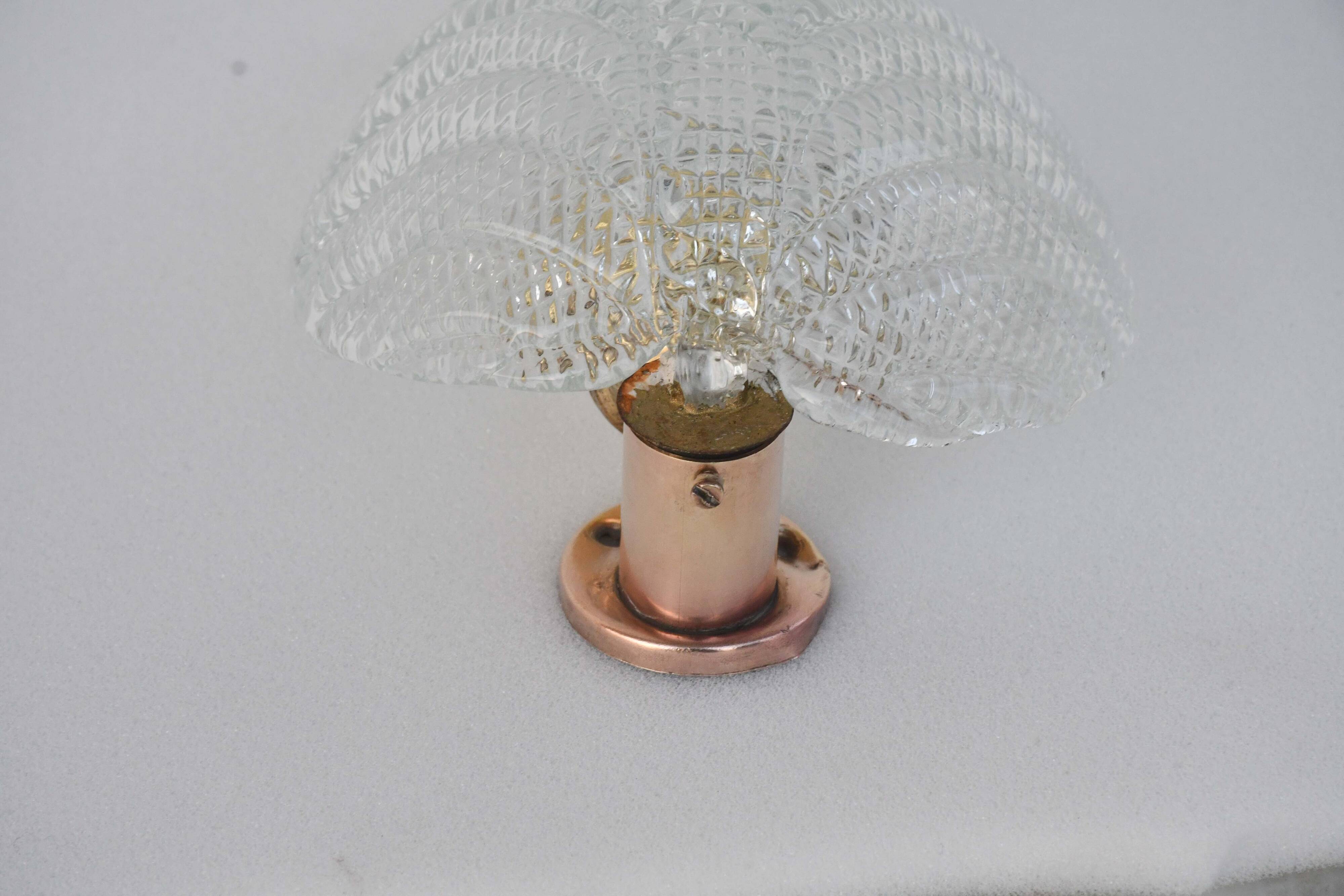 Wall light Trasparent Jewel Murano Glass Leave by Barovier e Toso, 1950s