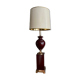 Ceramic and burgundy lacquered metal lamp