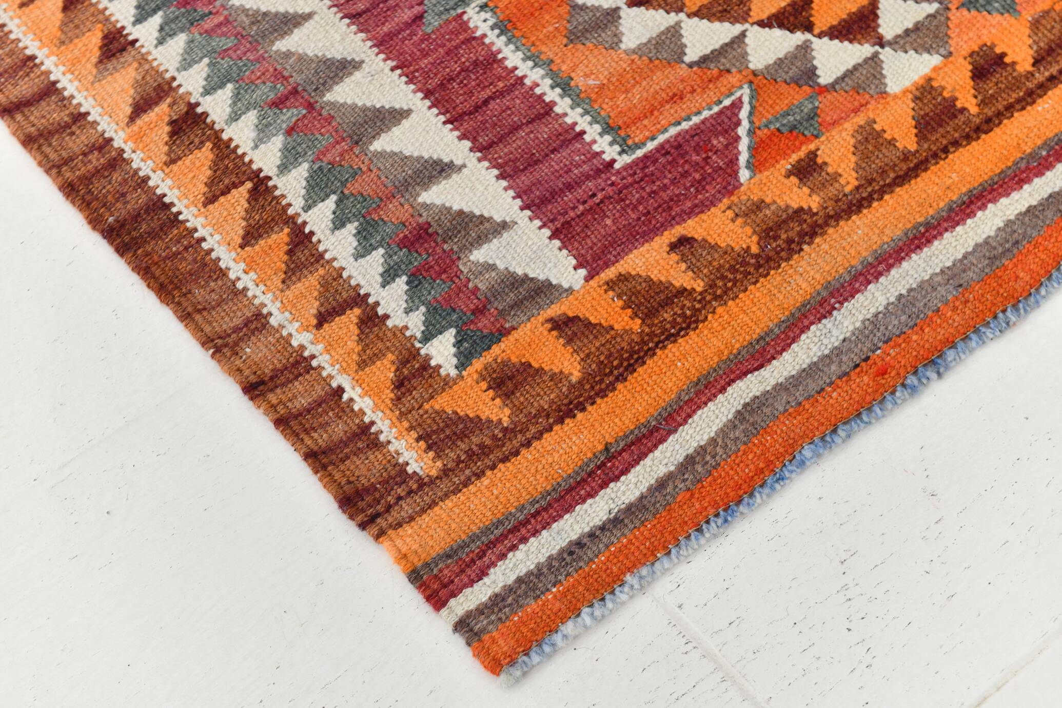 Vintage Burgundy Persian Kilim Runner Rug,, 98x235Cm