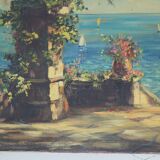 Labonne géo né en 1887-  vue de la baie huile sur toile signée