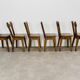 6 brutalist solid wood chairs, chalet decor, vintage