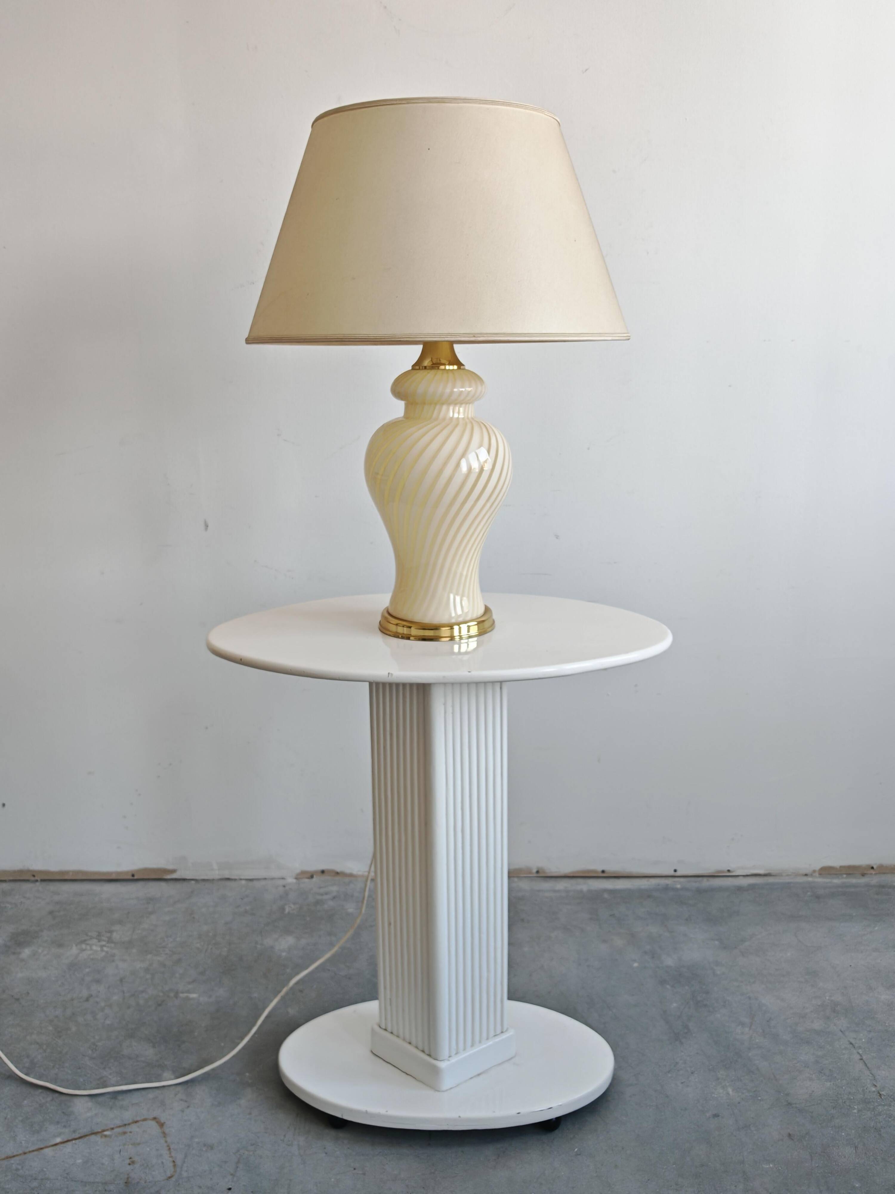 XL Mid Century Modern table lamp in Murano glass by Venini