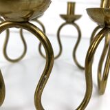 Scandinavian brass candle holder by Lars Holmström, Sweden 1950s