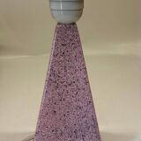 Pyramidal lamp base in Brussels porcelain with pink terrazzo effect