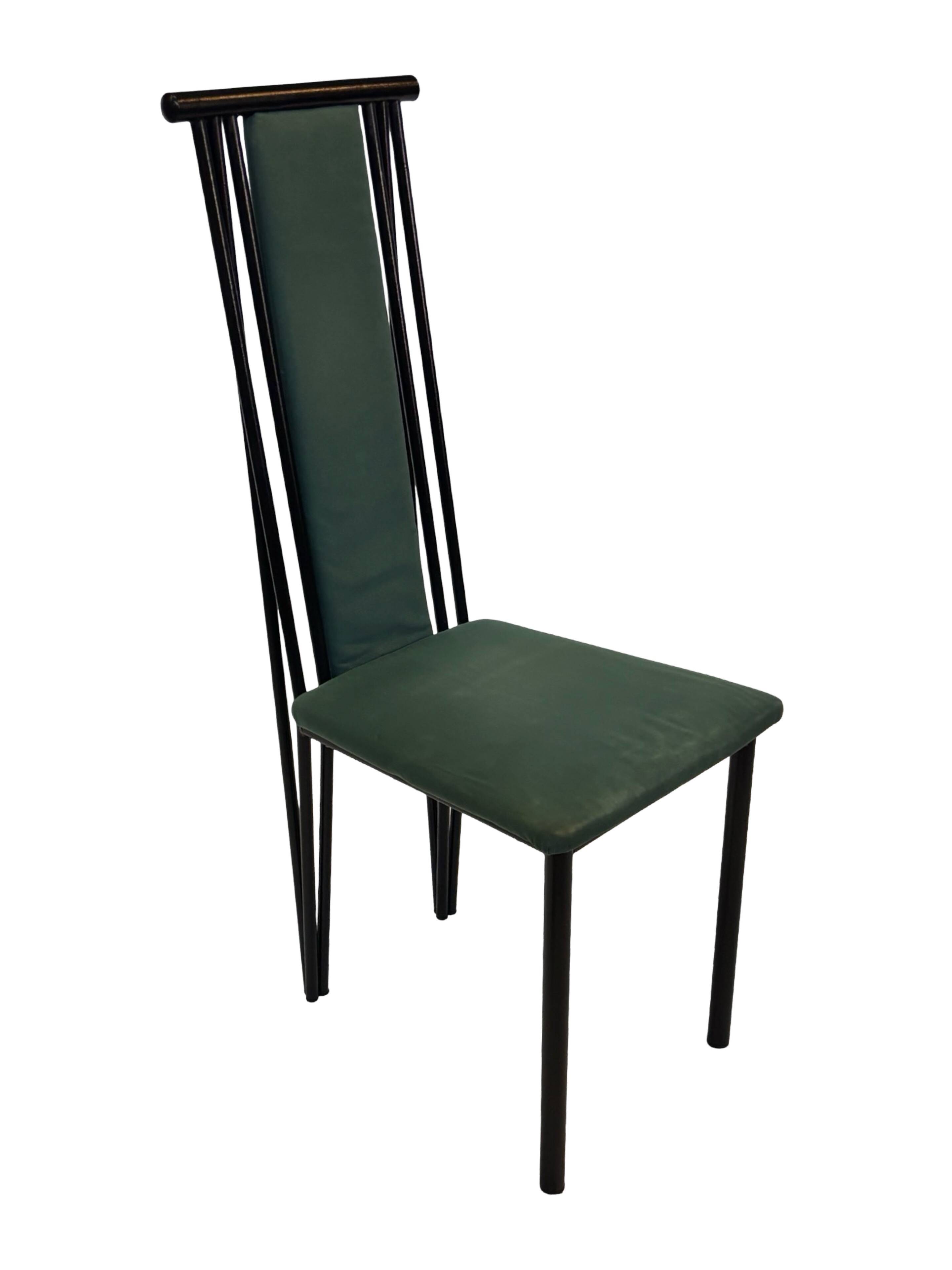 Vintage dining chairs modern design 80's set of four