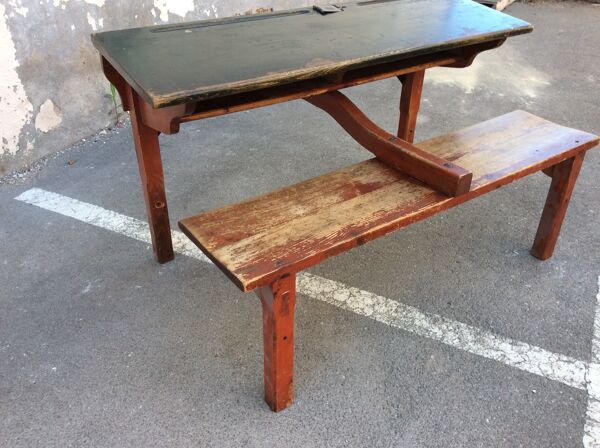 Pupitre vintage mid-century bureau d'écolier