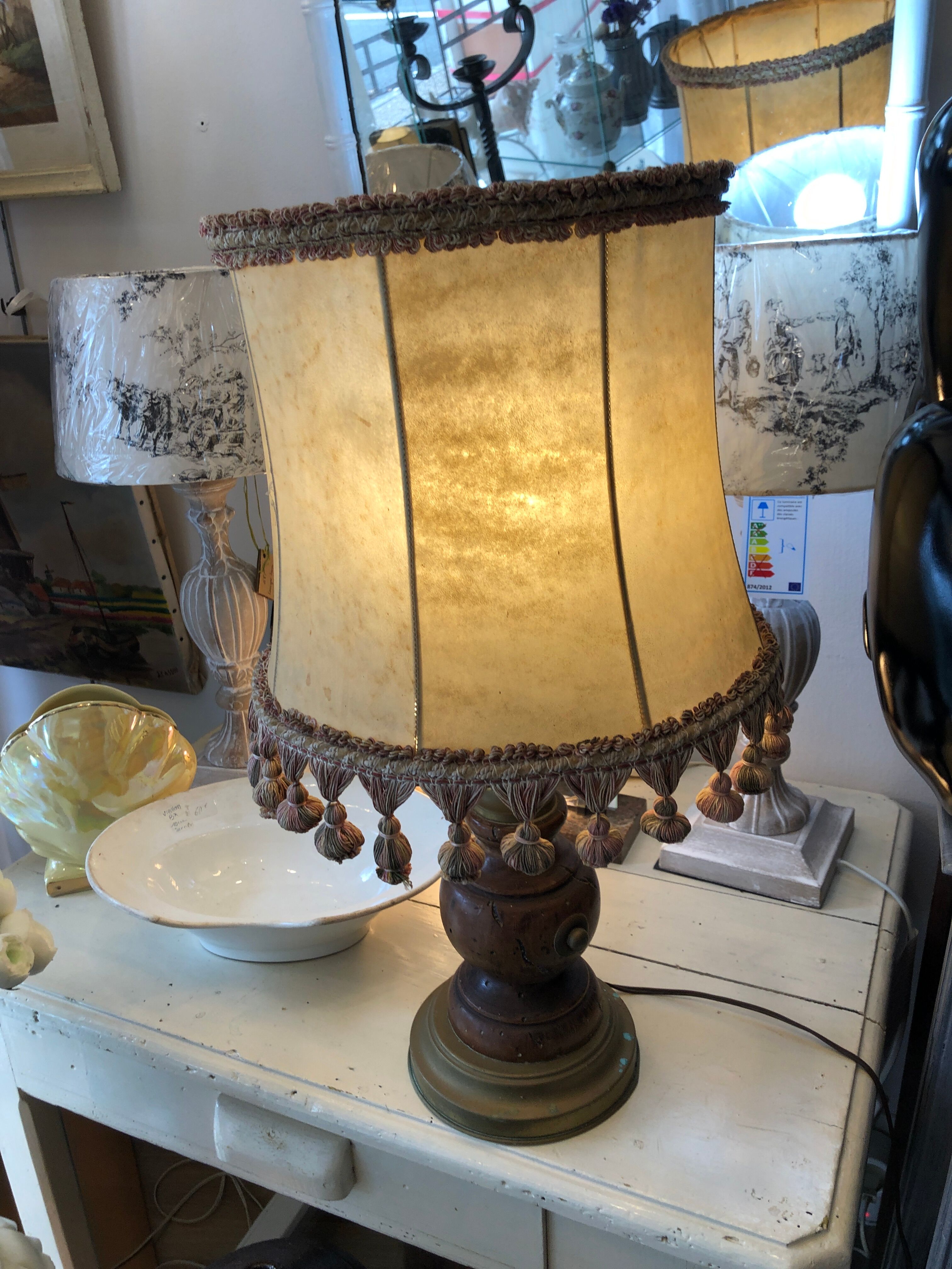 Lamp, vintage pork bladder day offal