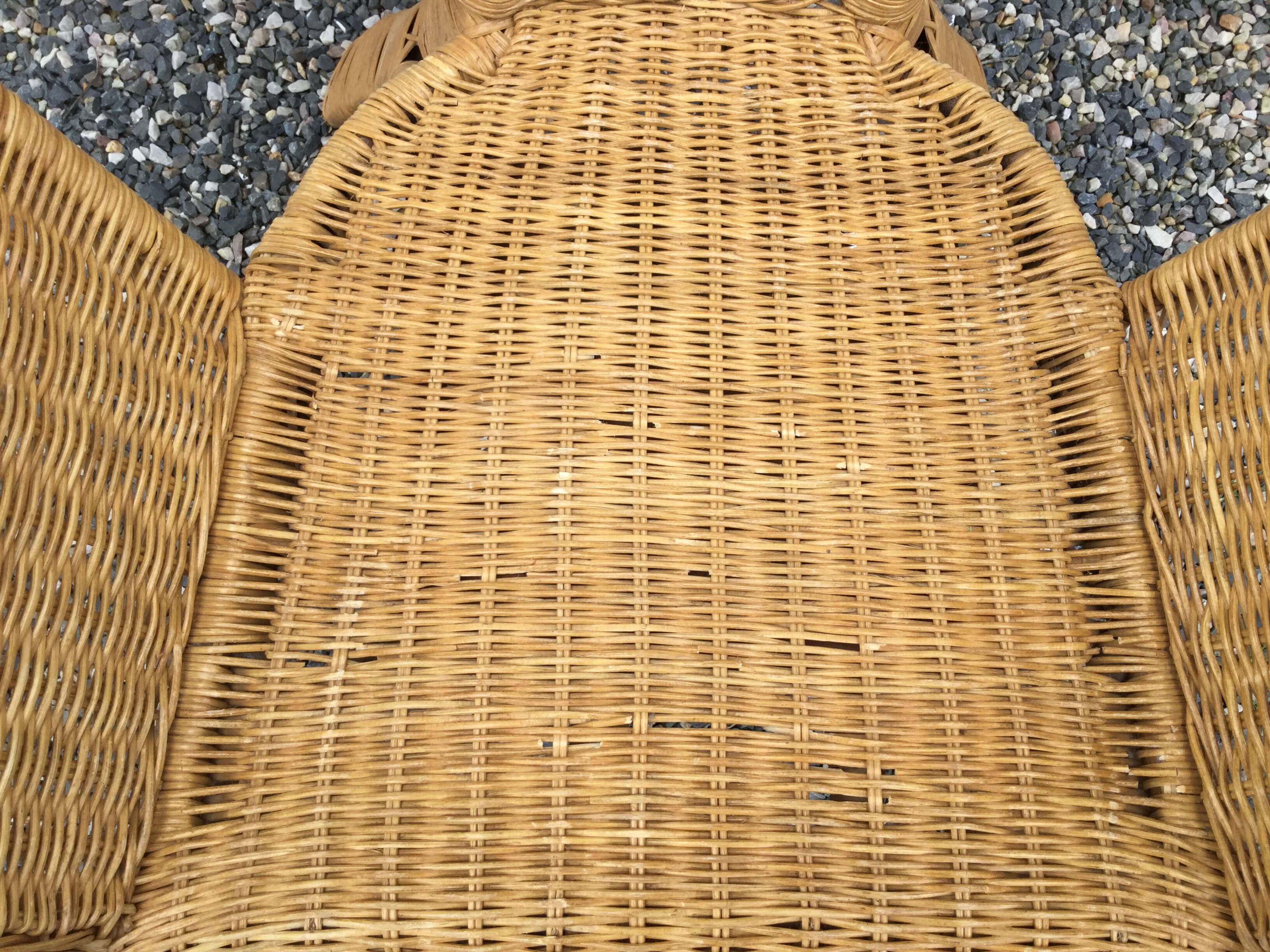 Rattan and bamboo armchair