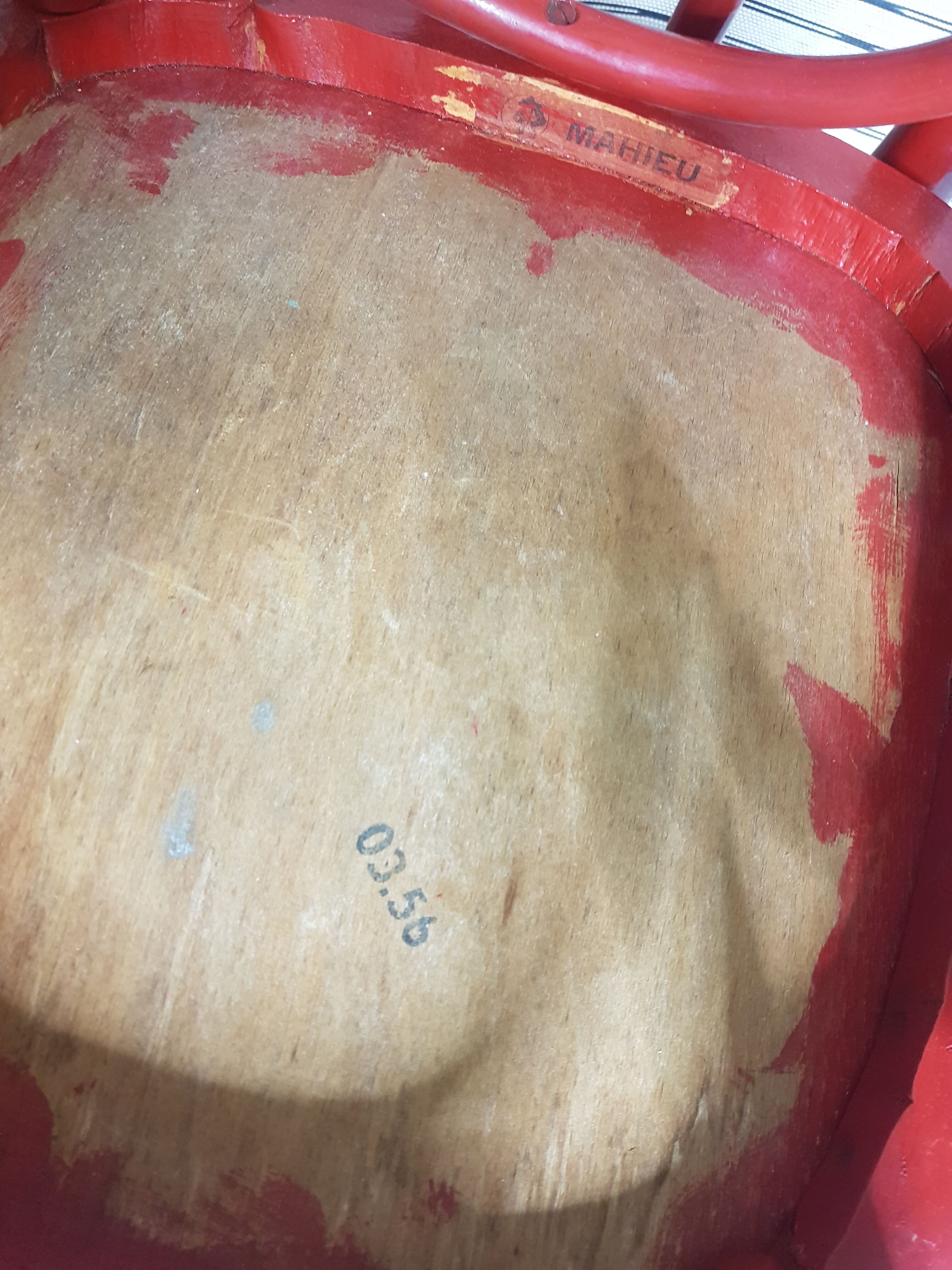 Pair of curved wooden Mahieu bistro chairs