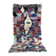 Vintage Moroccan Boucherouite rug: small abstract rug