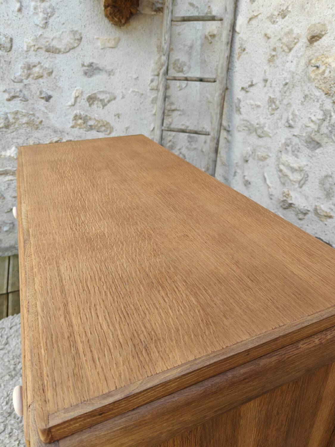 Art Deco chest of drawers in sandblasted oak