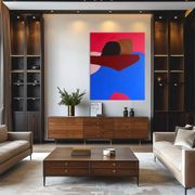 Minimalist canvas couple embraced "a hug" signed Bodasca