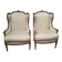 Pair of wingback armchairs in Louis XVI style