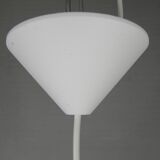 Vintage hanging lamp with glass shade, 1950s