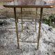Old Furniture Table Hifi Door Vinyls Golden Metal + Formica Vintage Tray