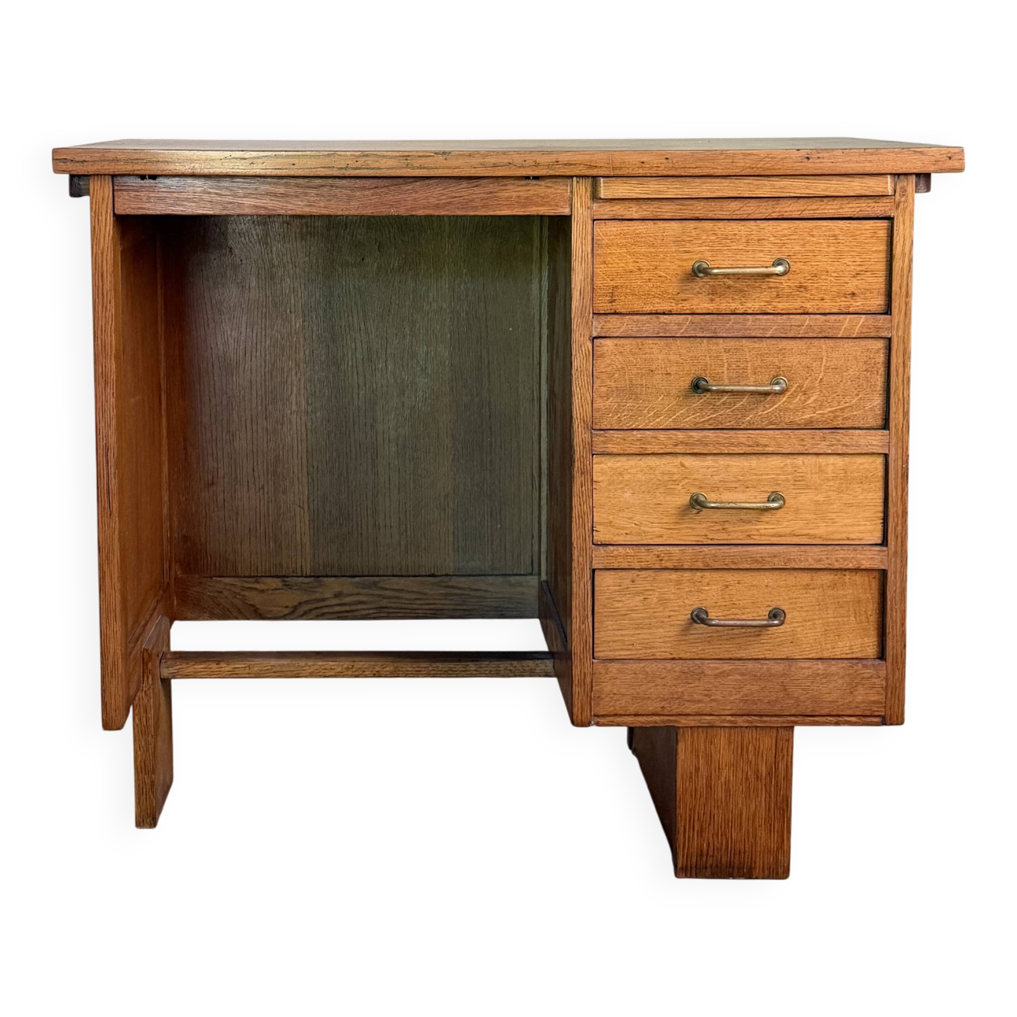 Vintage oak half-minister desk