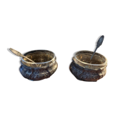 Set of 2 metal salt shakers