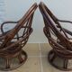 2 chic rattan armchairs in a completely restored style without cushions - Excelle
