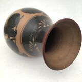Reproduction of a Greek Attic-style black-figure vase depicting warriors