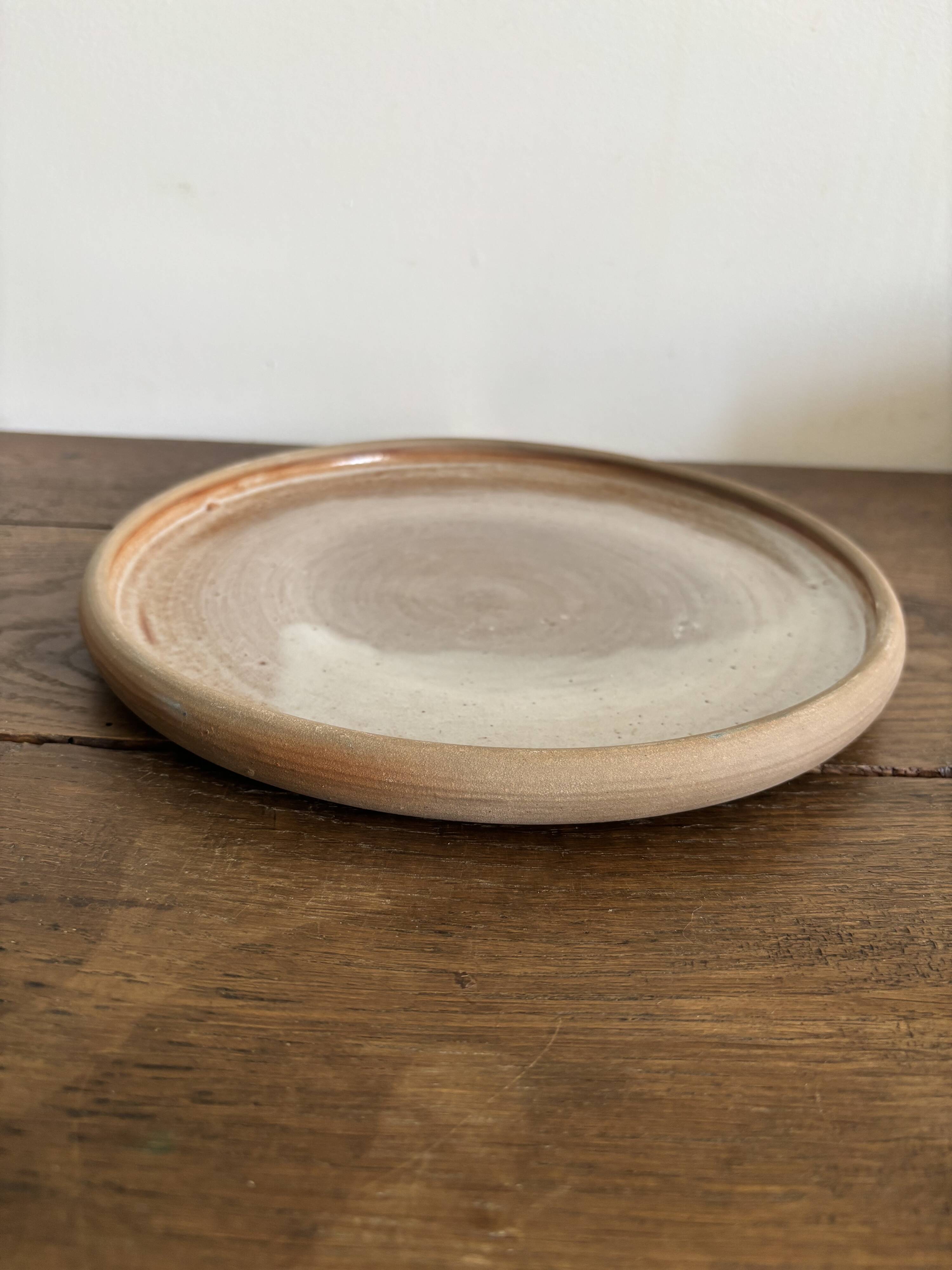 Stoneware plate signed Roger Jacques – Puisaye – vintage ceramics