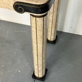 Console d'entrée vintage en travertin et laiton de style italien, années 1980