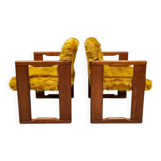 Italian vintage dining chairs 'Fluffy' Tobia & Afra Scarpa