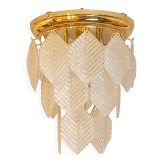 Murano Glass Chandelier with Hexagonal Leafs, Italy, 1960s