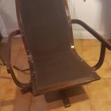 Superb relax armchair in burgundy leather "G Möbel Sweden".