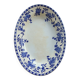 Antique oval plate, Dresden porcelain, blue and white – Baroque floral decoration