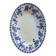 Antique oval plate, Dresden porcelain, blue and white – Baroque floral decoration