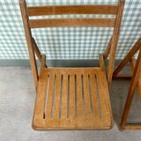 Pair of 70s wooden folding chairs