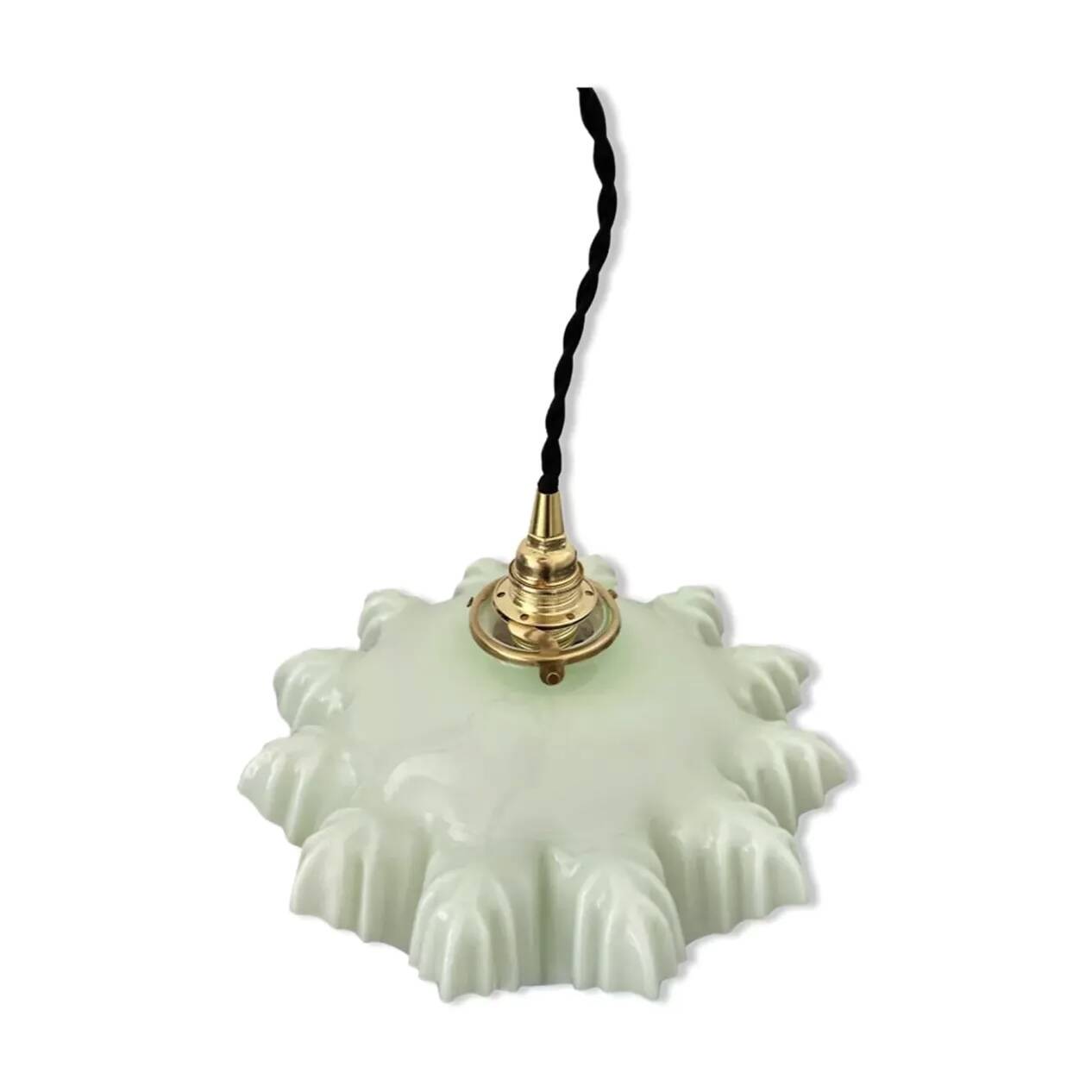 Vintage green opaline pendant light
