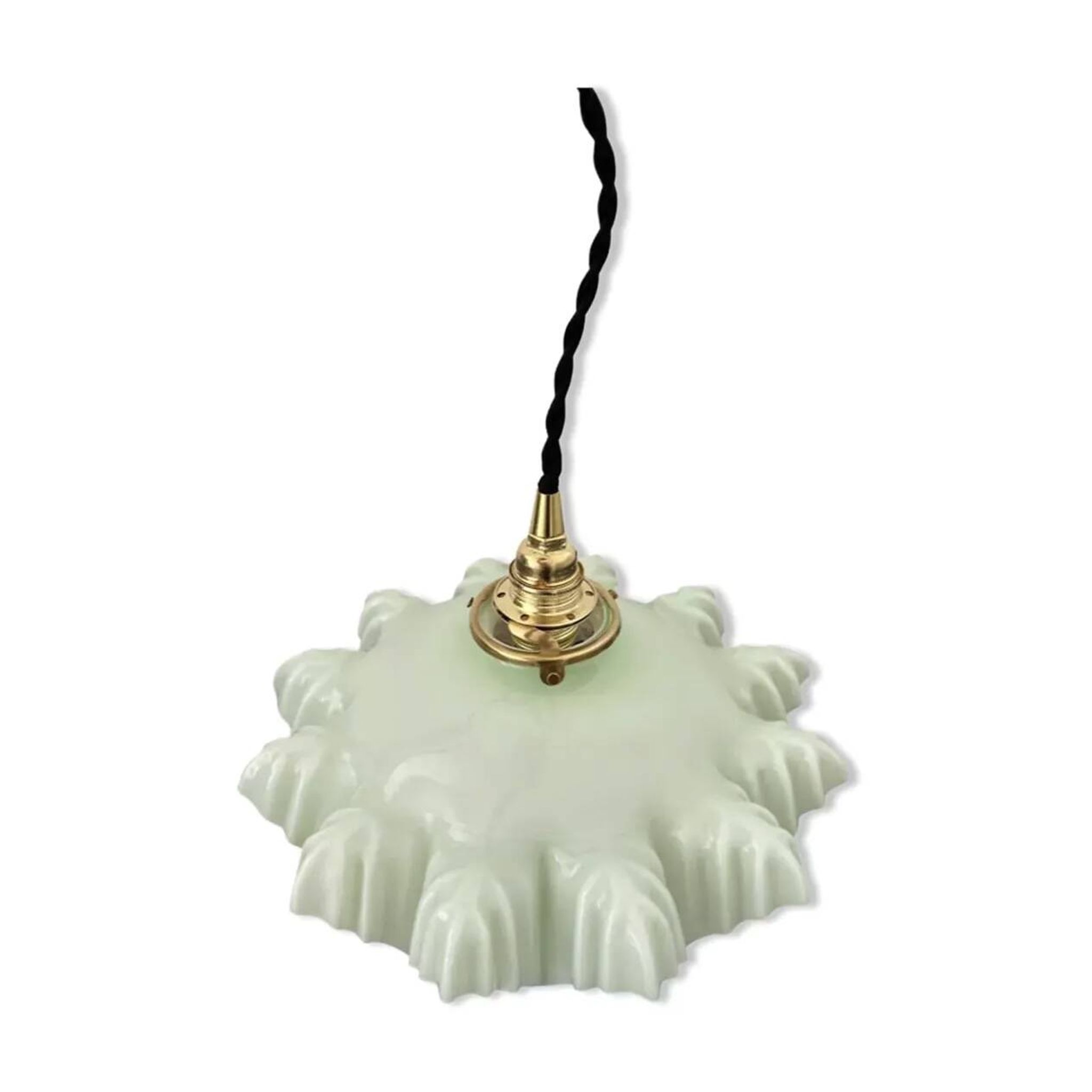 Vintage green opaline pendant light