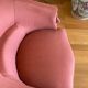 Pink velvet toad armchair