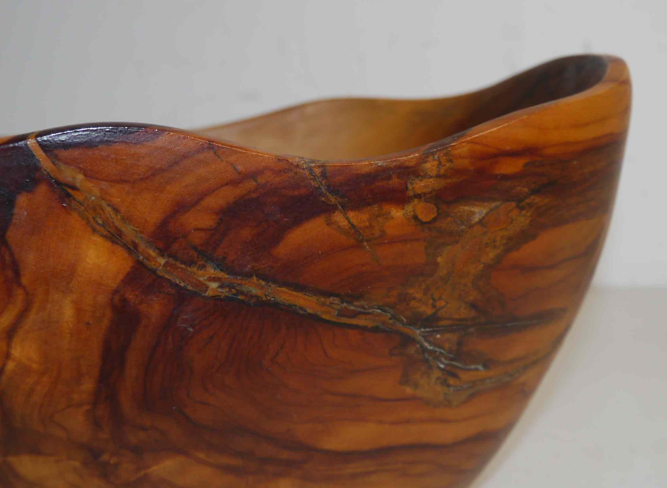 Old olive salad dish signed "Tony Bain Vallauris"