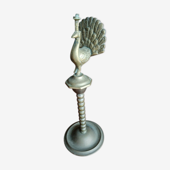 Peacock brass candle holder 26 cm