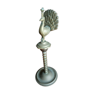 Peacock brass candle holder 26 cm