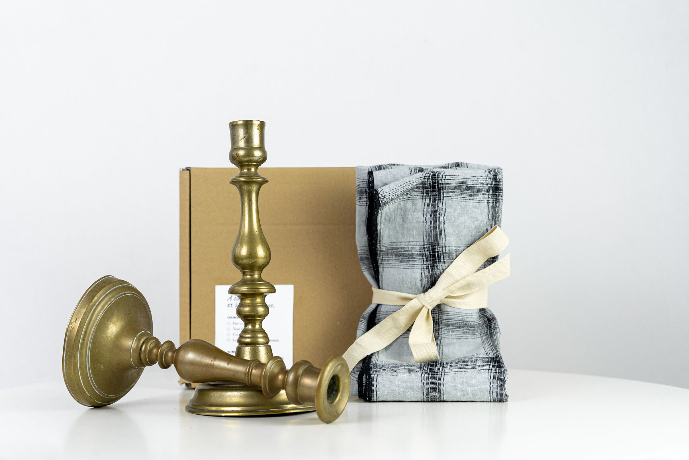 2 candle holders and 2 tea towels — All fire all flame #65