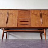 Scandinavian vintage teak highboard, Denmark 1960's