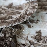 Set of 7 vintage English Staffordshire 'HAYRIDE' soup plates