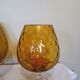 Set of 2 vintage vases in the shape of mustard yellow glasses.