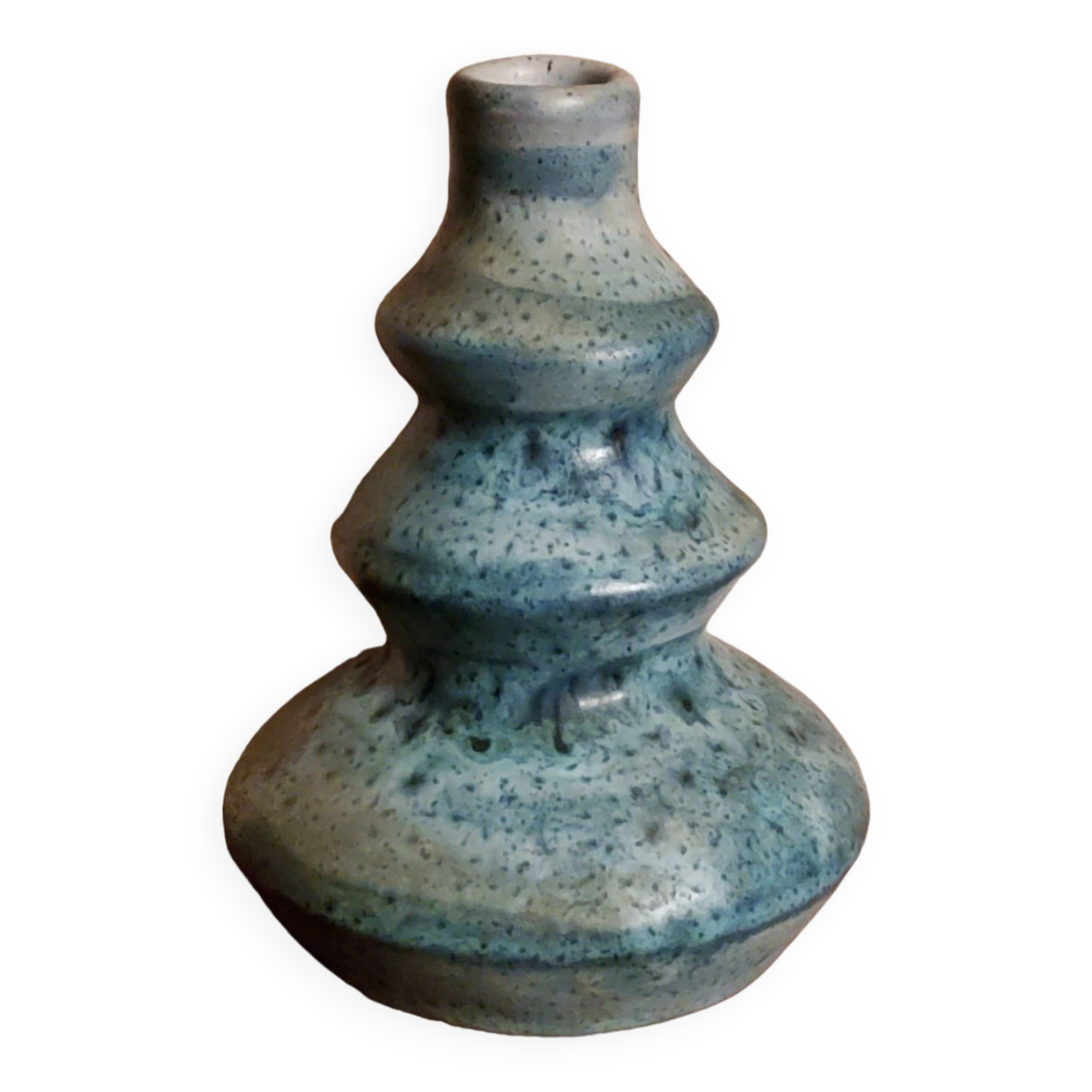 Designer vase by Jean Busson in glazed ceramic terracotta from Dinan