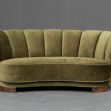 Gorgeous Danish velvet cocktail sofa years 30/40
