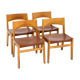 Set de 4 chaises en cuir, John Vedel-Rieper, Erhard Rasmussen, Danemark, 1960