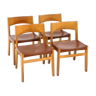 Set de 4 chaises en cuir, John Vedel-Rieper, Erhard Rasmussen, Danemark, 1960