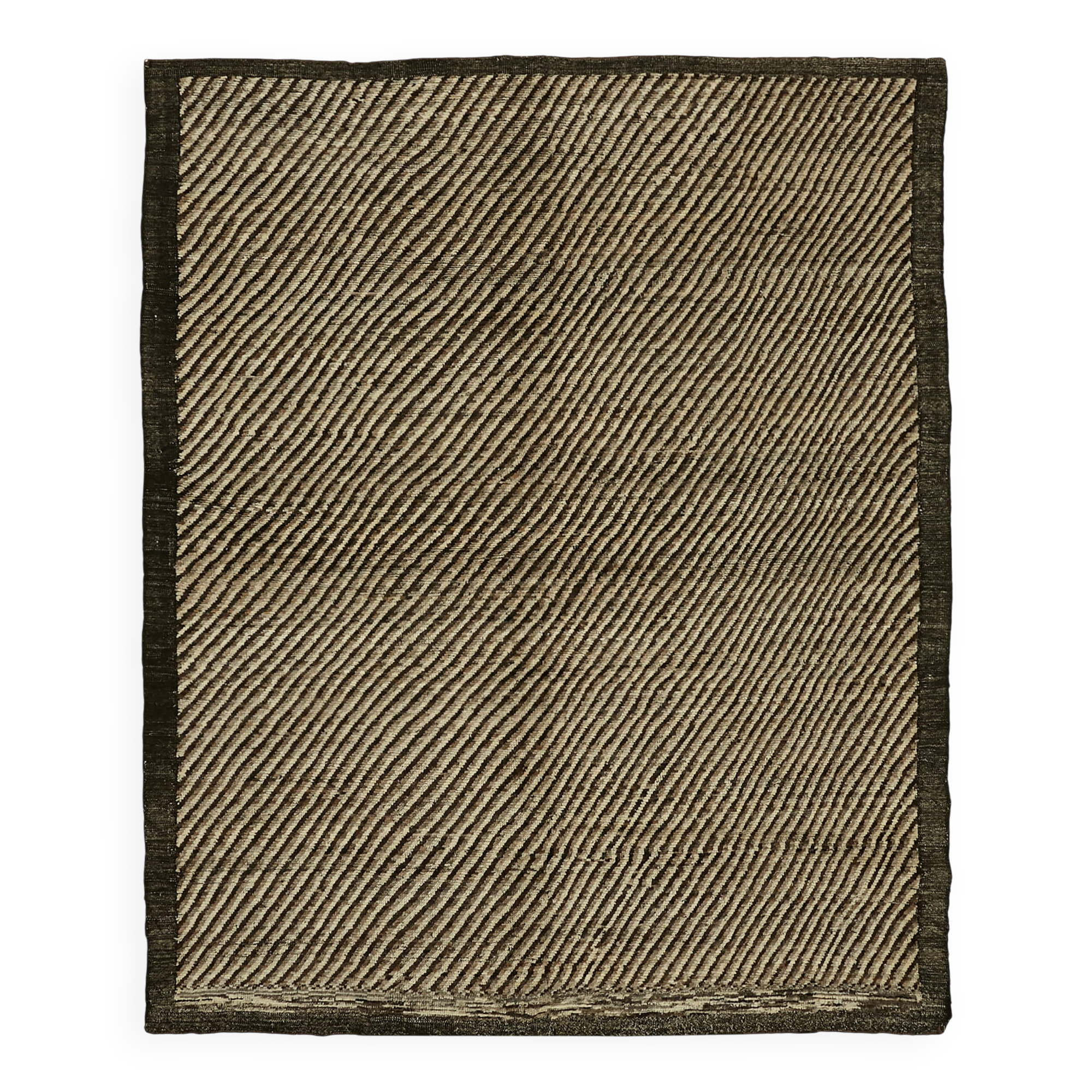 Handwoven Turkish Rustic 283 cm x 345 cm Brown Wool Carpet