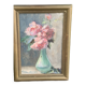 Watercolor still life, signed stella samson, bouquet of roses in a vase circa 1900