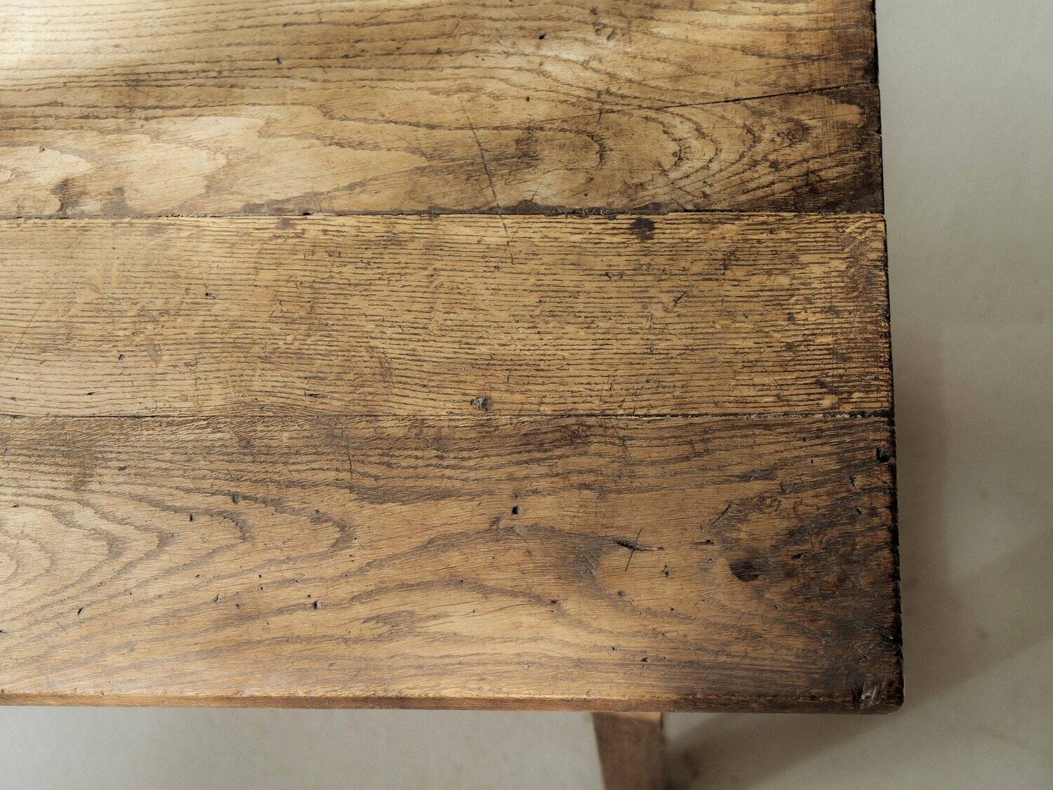 Handcrafted solid oak farmhouse table – France, 1950s
