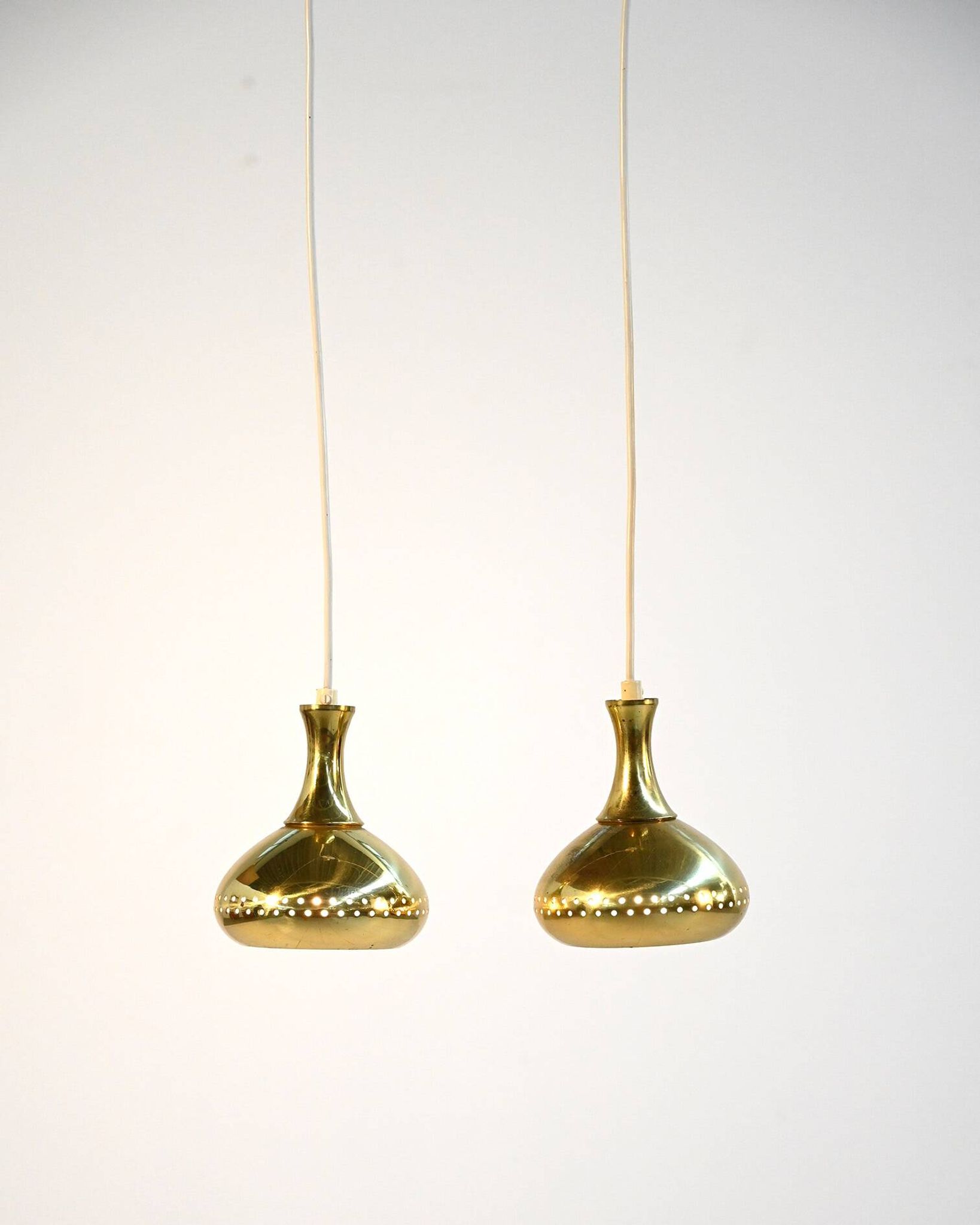 Pair of pendant lamps attributable to Hans-Agne Jakobsson for Markaryd, 195