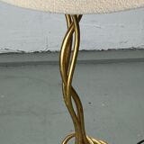 Lampe vintage ondulée de forme libre, abat-jour bouclé
